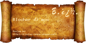 Blocher Ámos névjegykártya